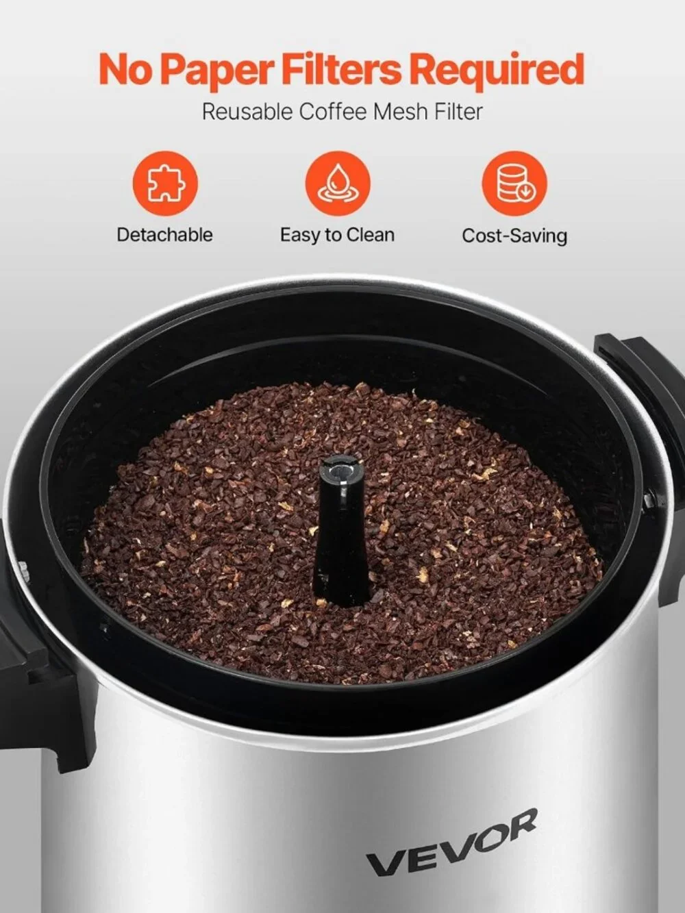 30-Cup Commercial Coffee Urn, 4.8 Qt Hot Beverage Dispenser, Fast Brewing